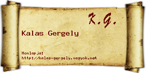 Kalas Gergely névjegykártya